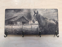 Un porte-clés mural en bois - Cheval